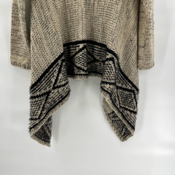 BCBGMaxazria Womens Draped Cardigan Medium Beige Wool Hi/Low Open Shawl - Picture 7 of 9